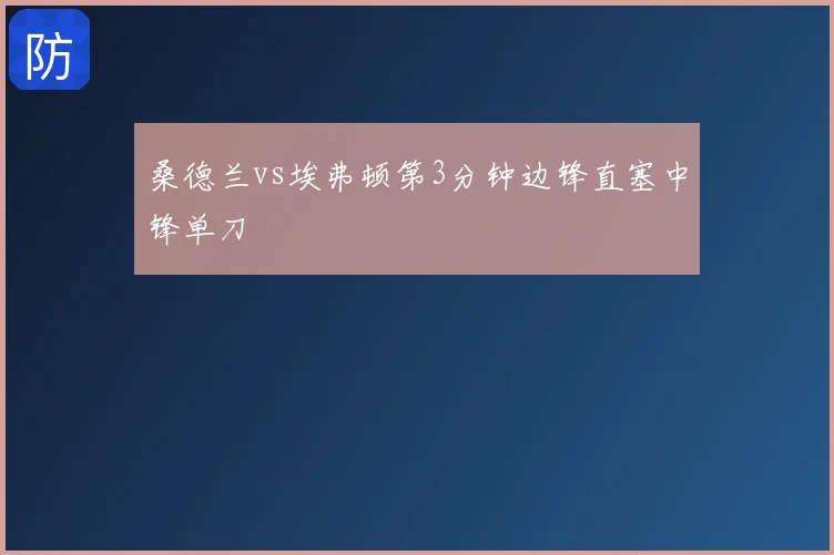桑德兰vs埃弗顿第3分钟边锋直塞中锋单刀